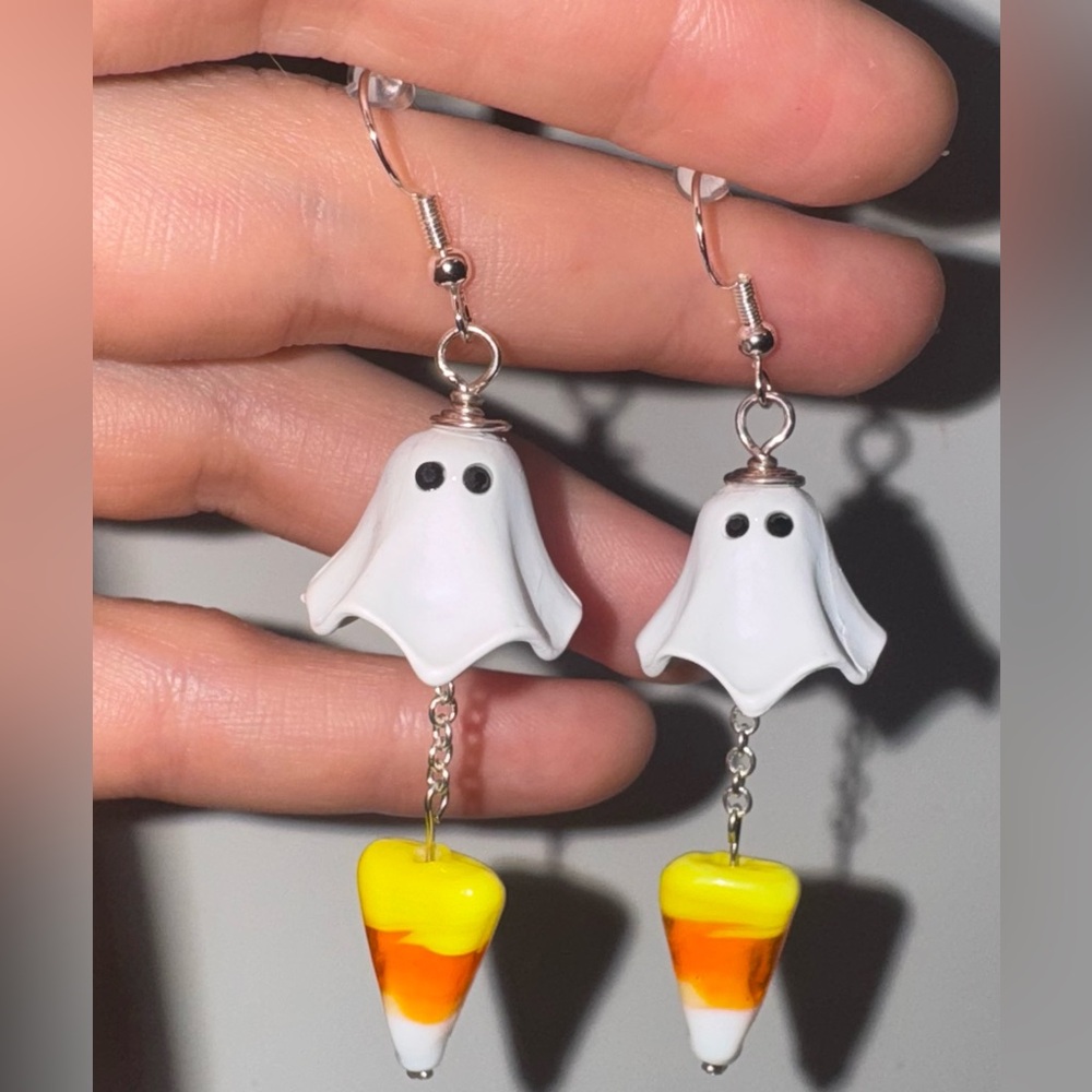 Ghost and Candy Corn Earrings